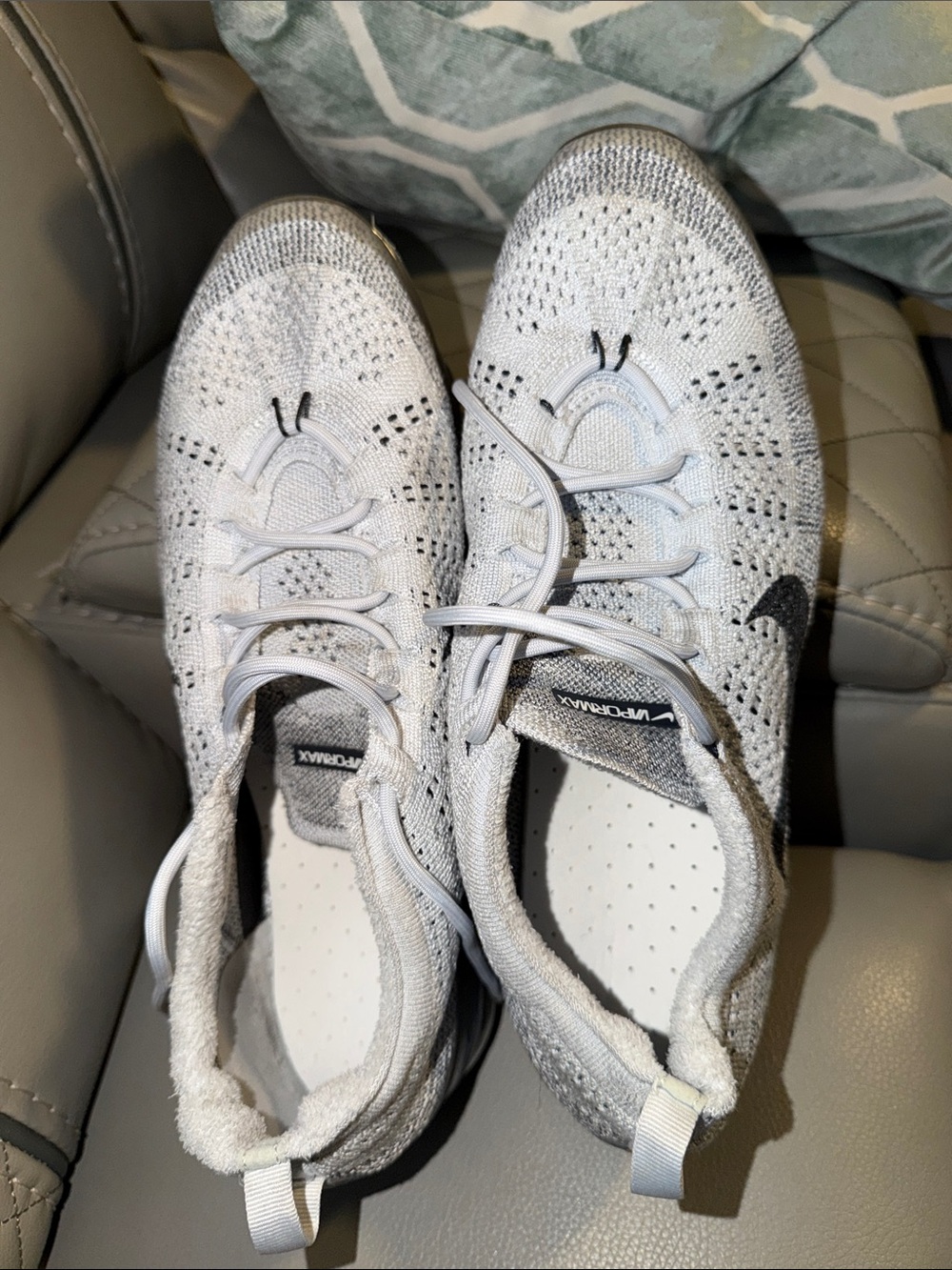 Nike Light Grey Vapormax Flyknit Sneakers - Picture 3 of 5